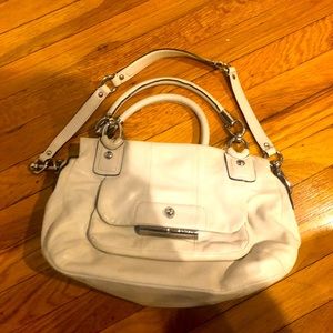 Coach ivory handbag, EUC